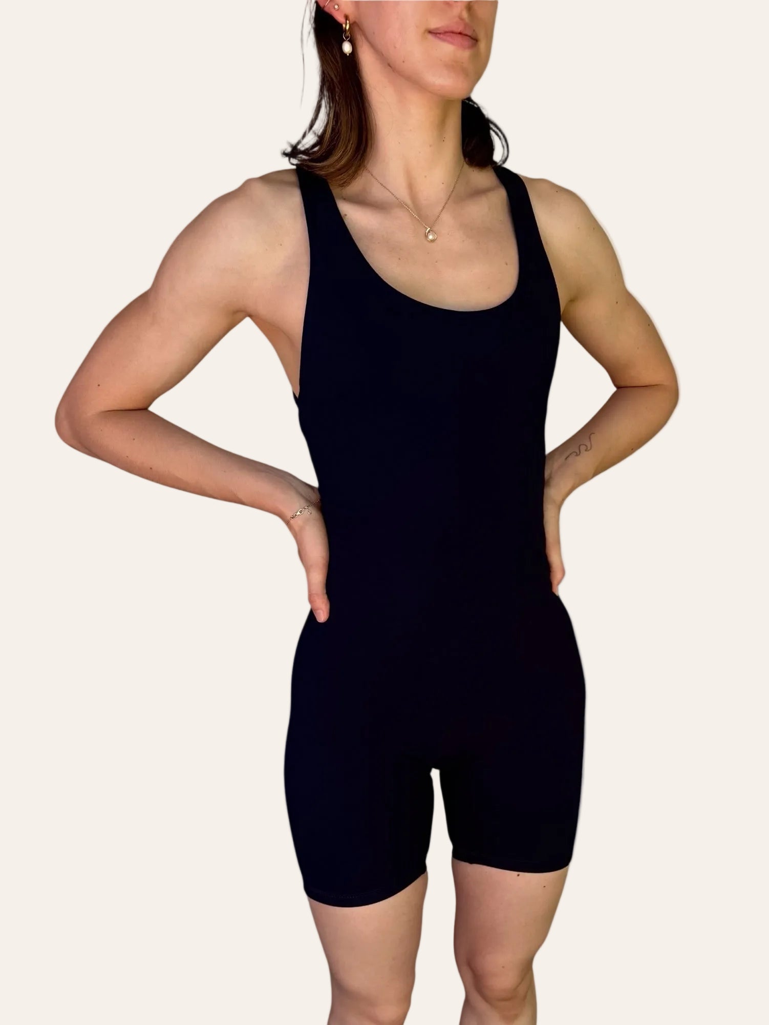Short Open Back Unitard