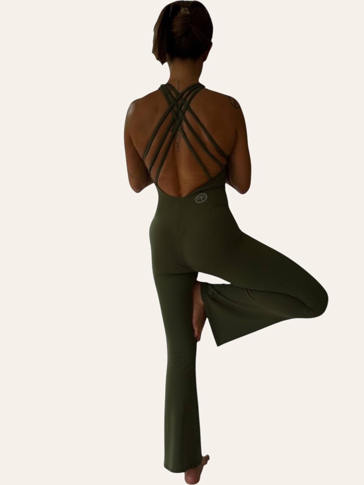 Flare Full Length Open Back Unitard