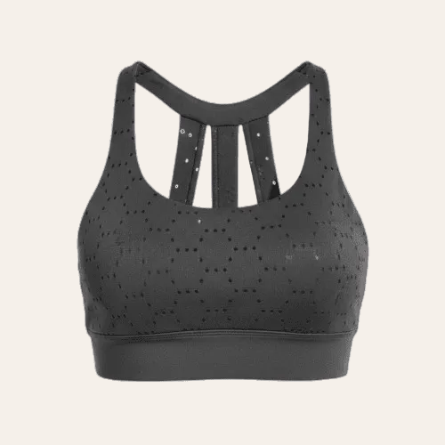 3 Vert Sports Bra - Cold Shiny Lycra Black